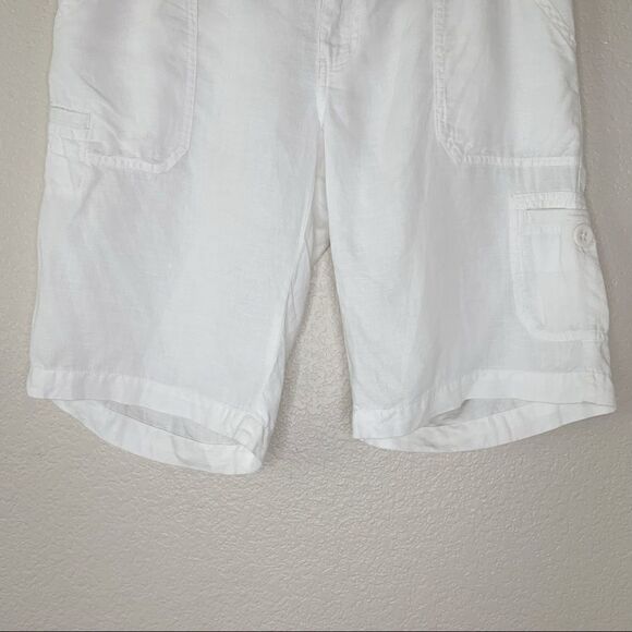 Old Navy Maternity 100% Linen White Summer Shorts, Size 4 - Picture 4 of 11